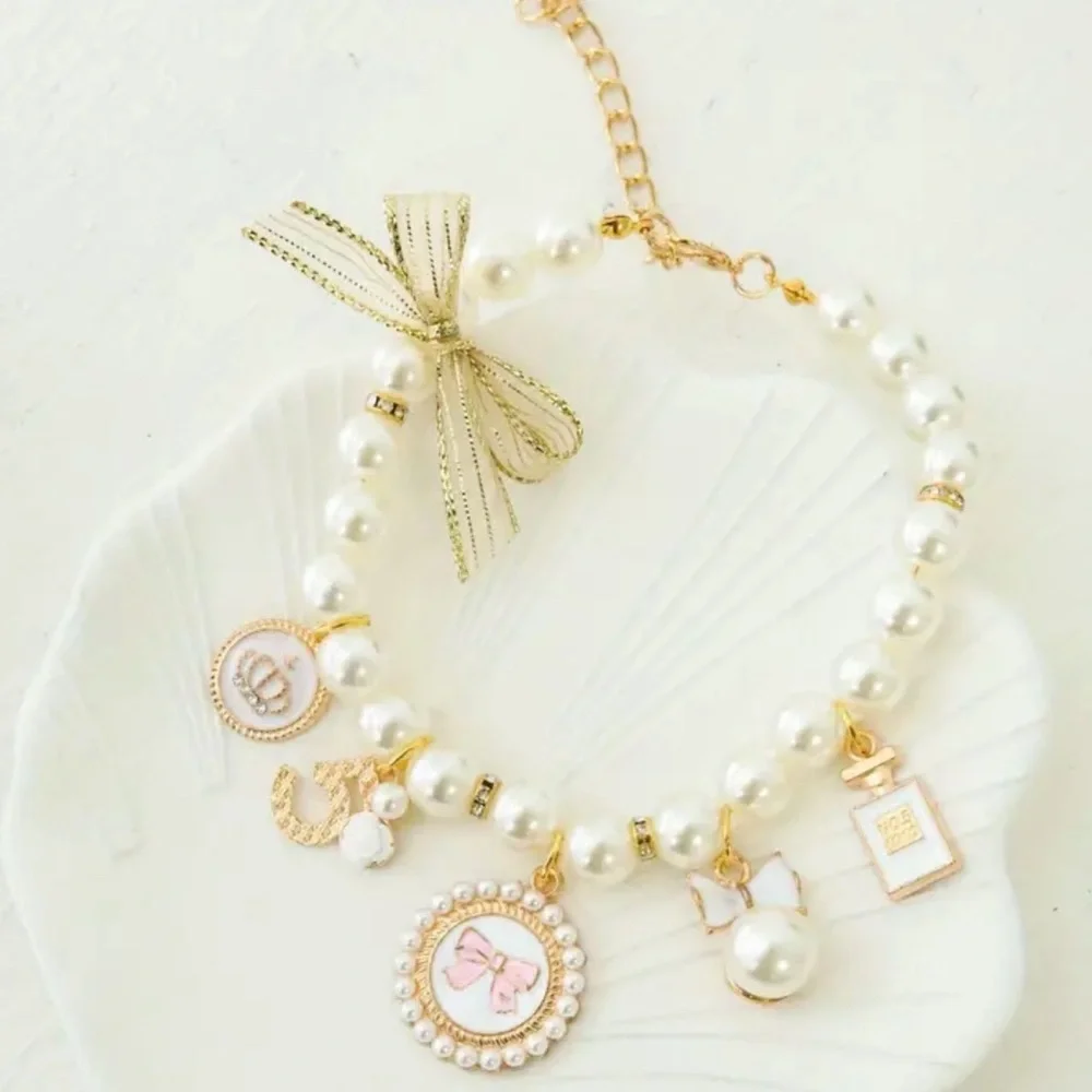 Rhinestone Pearl Necklace for Dog & Cat